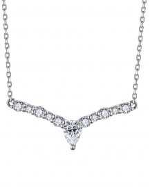 V SHAPE PEAR DIAMOND NECKLACE (TN804)